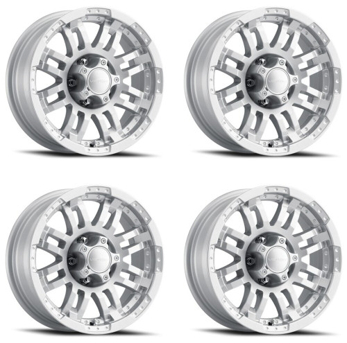 Set 4 16" Vision HD 375 Warrior Marine Paint Silver Wheels 16x6 6x5.5 Rims 0mm
