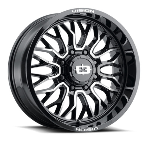 20" Vision Off-Road 402 Riot Gloss Black Machined Face Wheel 20x9 8x180 Rim 12mm