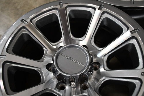 20" Vision Off-Road 353 Turbine Gunmetal Machined Face Wheel 20x9 8x6.5 Rim 12mm
