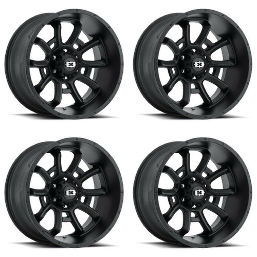 Set 4 20" Vision Off-Road 415 Bomb Satin Black Wheels 20x12 6x5.5 Rims -51mm