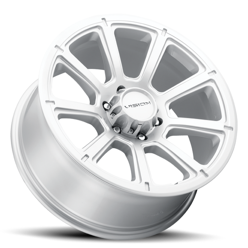 20" Vision Off-Road 353 Turbine Winter Paint-Silver Wheel 20x9 6x5.5 Rim 18mm