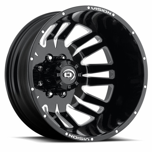 20" Vision HD 401 Rival Gloss Black Machined Rear Wheel 20x8.25 8x6.5 -211.3mm