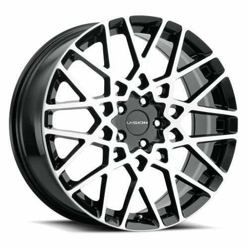 Set 4 20" Vision Street 474 Recoil Black Machined Wheels 20x8.5 5x4.25 35mm Rims