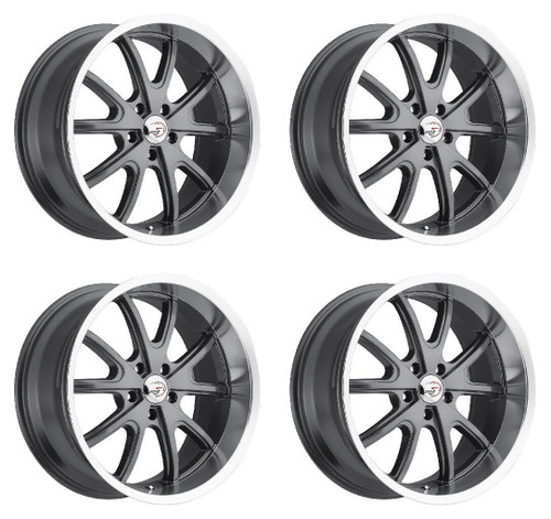 Set 4 20" Vision Muscle 143 Torque Gunmetal Machined Lip 20x8.5 5x4.5 Rims -6mm