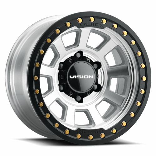 Set 4 15" Vision 350 Ojos Beadlock Machined 15x8 Wheels  -28mm Rims