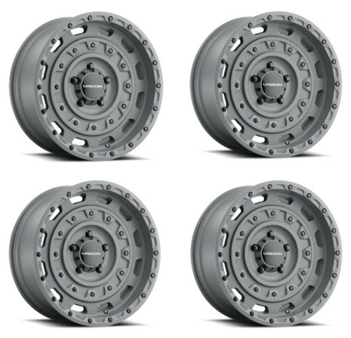 Set 4 20" Vision Off-Road 403 Tactical Thrashed Gun Metal 20x9.5 8x180 Rim -18mm