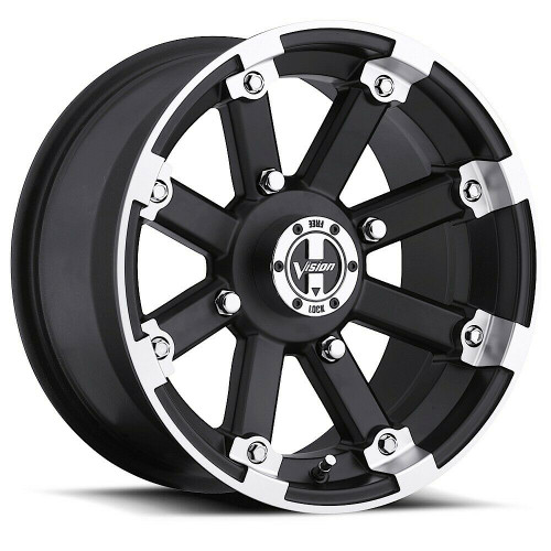 12" Vision 393 Lockout Matte Black Machined Lip 12x7 Wheel 4x115 2.5mm Rim
