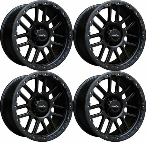 Set 4 20" Vision Off-Road 111 Nemesis Matte Black Wheels 20x9 5x5.5 Rims -12mm