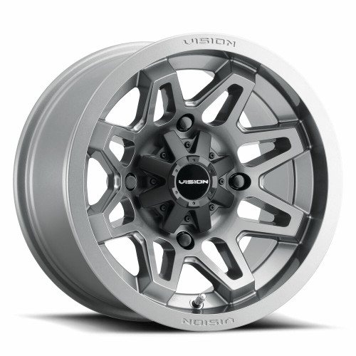 Set 4 12" Vision ATV 416 Se7en Gunmetal Wheels 12x8 4x110 Rims -10.2mm