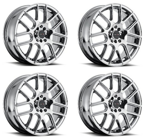 Set 4 20" Vision Street 426H Cross Chrome Wheel 20x8.5 5x4.5 (5x114.3) Rims 40mm