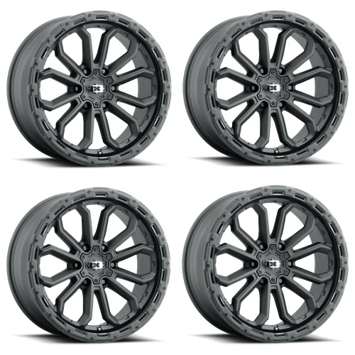 Set 4 18" Vision Off-Road 405 Korupt Satin Black Wheels 18x9 6x135 Rims 12mm