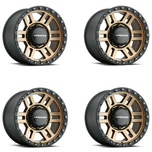 Set 4 17" Vision Off-Road 354 Manx 2 Bronze Wheels 17x9 6x135 Truck Rims 12mm