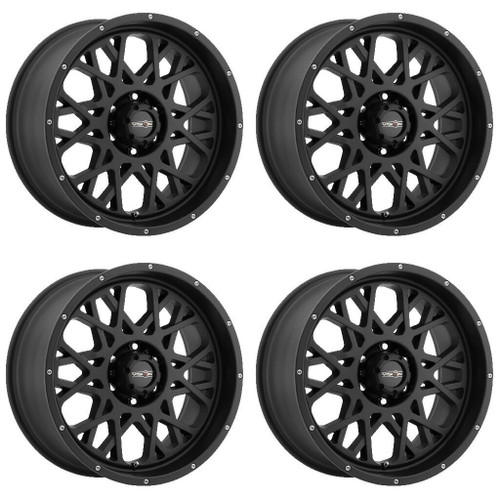 Set 4 20" Vision Off-Road 412 Rocker Satin Black Wheels 20x9 6x135 Rims 12mm