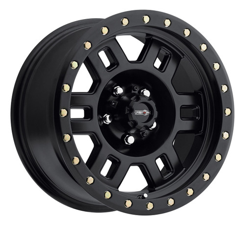 15" Vision Off-Road 398 Manx Matte Black Wheel 15x8 6x5.5 Truck Rim -19mm