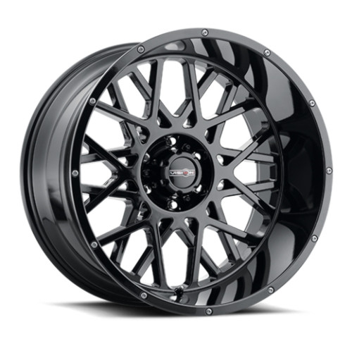 22" Vision Off-Road 412 Rocker Gloss Black Wheel 22x10 8x170 For Ford Rim -19mm