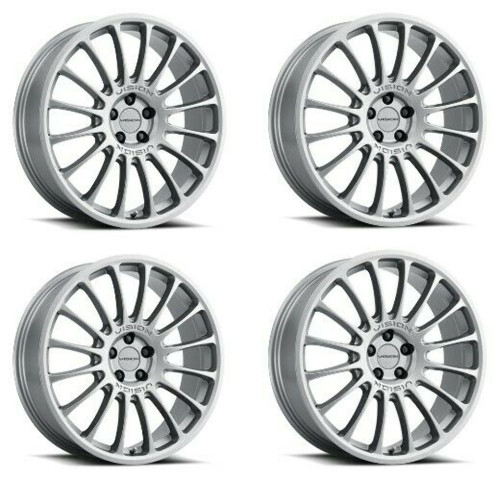 Set 4 20" Vision Street 477 Monaco Graphite Wheels 20x8.5 5x4.5 Rims 35mm