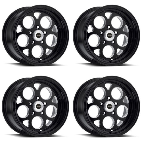 Set 4 15" Vision American Muscle 561 Sport Mag Gloss Black 15x8 5x4.5 Rims 0mm