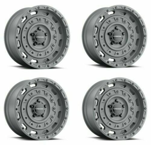 Set 4 20" Vision 403 Tactical Thrashed Gun Metal Wheels 20x12 6x135 Rims -44mm
