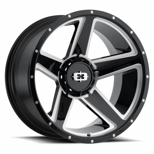 Set 4 15" Vision HD 390 Empire Gloss Black Milled Spoke Wheels 15x6 6x5.5 0mm Set 4 15" Vision HD 390 Empire Gloss Black Milled Spoke Wheels 15x6 6x5.5 0mm