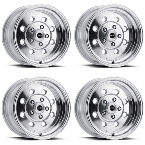 Set 4 15" Vision American Muscle 531 Sport Lite Polished 15x4 4x4.25 Rims -19mm