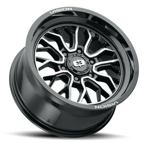 Set 4 18" Vision 402 Riot Gloss Black Machined Face Wheels 18x9 6x135 Rims 12mm