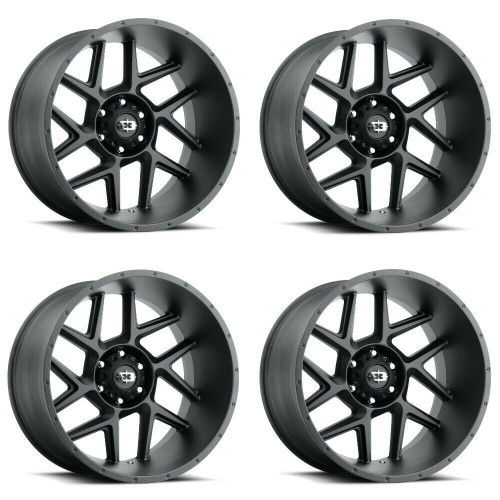 Set 4 20" Vision Off-Road 360 Sliver Satin Black Wheels 20x10 5x5 -25mm Rims