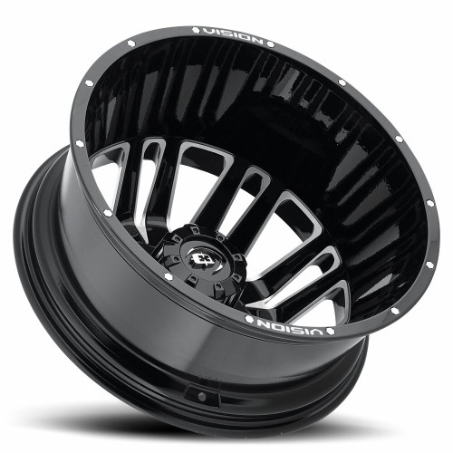 20" Vision HD 401 Rival Gloss Black Machined Rear Wheel 20x8.25 8x200   -166.1mm