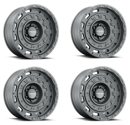 Set 4 18" Vision Off-Road 403 Tactical Satin Black Wheels 18x9.5 6x135 Rim -18mm