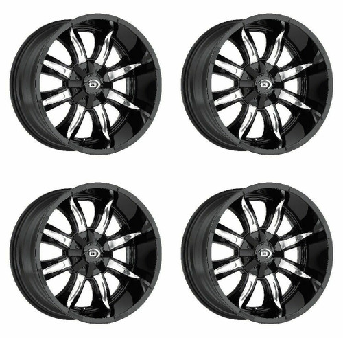 Set 4 17" Vision 423 Manic Gloss Black Machined Face Wheels 17x9 5x5.5 Rims 12mm