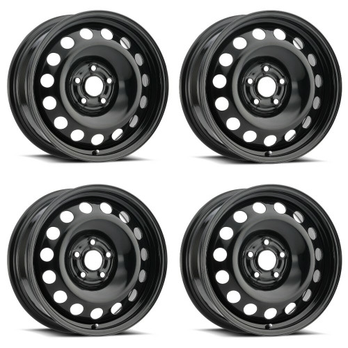 Set 4 16" Vision SW60 Steel Black 16x6.5 Wheels 5x112 42mm Rims