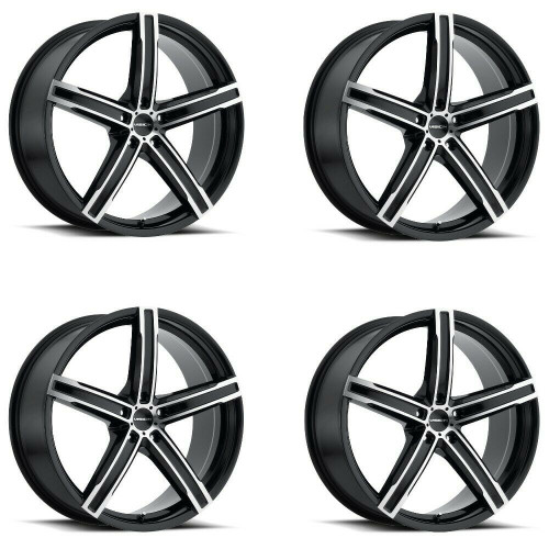 Set 4 17" Vision Street 469 Boost Gloss Black Machined Face 17x8 5x112 38mm Rims