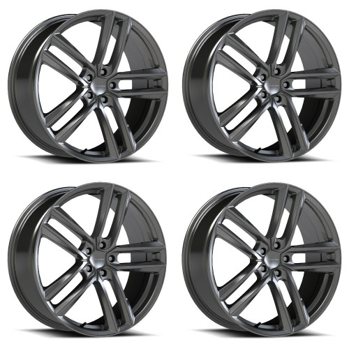 Set 4 20" Vision 475 Clutch Gunmetal 20x9 Wheels 5x120 35mm Rims