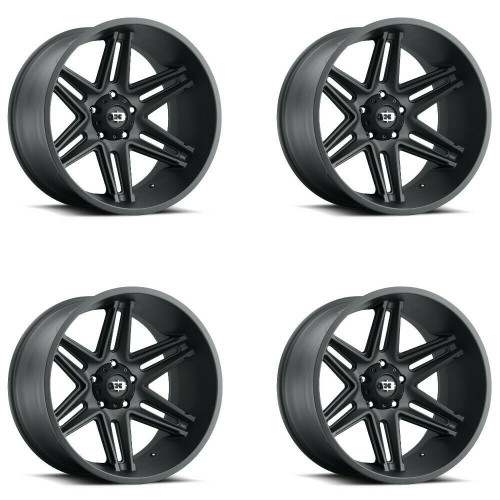 Set 4 22" Vision Off-Road 363 Razor Satin Black Wheels 22x12 8x180 Rims -51mm