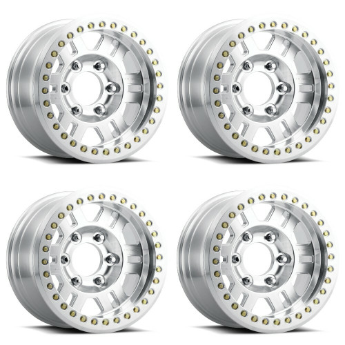 Set 4 17" Vision Off-Road 398BL Manx Beadlock Machined Wheels 17x8.5 6x5.5 -15mm
