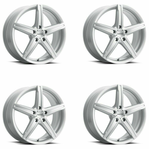 Set 4 17" Vision Street 469 Boost Silver Wheels 17x8 5x112 Rims 38mm