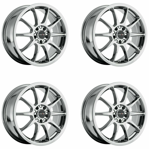 Set 4 15" Vision Street 425 Bane Chrome Wheels 15x6.5 5x100 Street Rims 38mm