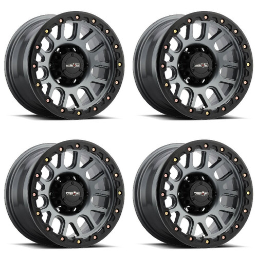 Set 4 17" Vision Off-Road 111 Nemesis Gunmetal Wheels 17x9 8x6.5 Rims -12mm