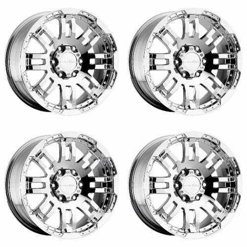 Set 4 20" Vision Off-Road 375 Warrior Chrome Wheels 20x9 6x5.5 Truck Rims 0mm