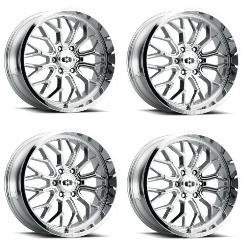 Set 4 22" Vision Off-Road 402 Riot Chrome Wheels 22x10 8x170 Lifted Rims -19mm