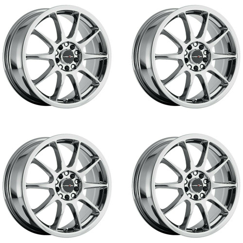 Set 4 16" Vision Street 425 Bane Chrome Wheels 16x7 4x100 Street Rims 38mm