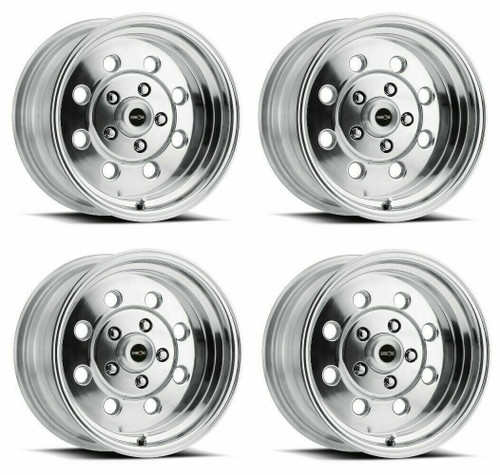 Set 4 15" Vision American Muscle 531 Sport Lite Polished 15x10 5x4.75 Rims 25mm