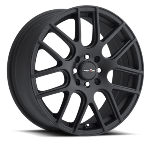 17" Vision Street 426H Cross Matte Black Wheel 17x7.5 5x100 Rim 40mm