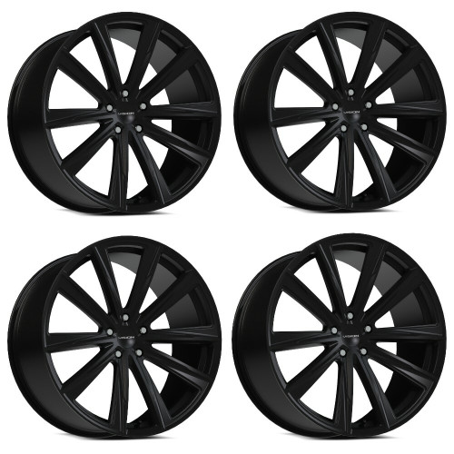 Set 4 20" Vision Street 471 Splinter Satin Black Wheels 20x9 5x112 Rims 32mm