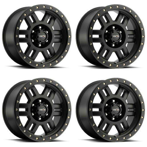 Set 4 18" Vision Off-Road 398 Manx Matte Black Wheels 18x9 6x135 Truck Rims 18mm