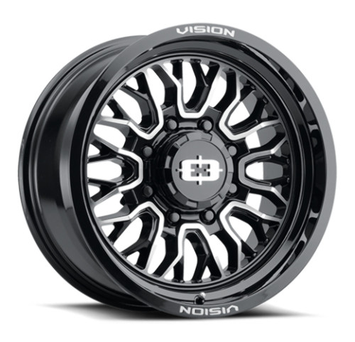 22" Vision 402 Riot Gloss Black Machined Face Wheel 22x10 8x170 Lifted Rim -19mm