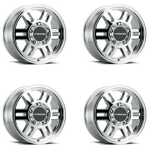 Set 4 17" Vision Off-Road 355 Manx 2 Overland Chrome Wheels 17x7.5 6x130 45mm