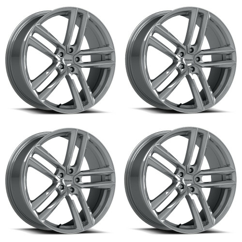 Set 4 18" Vision 475 Clutch Hyper Silver 18x8.5 Wheels 5x4.5 (5x114.3) 12mm Rims