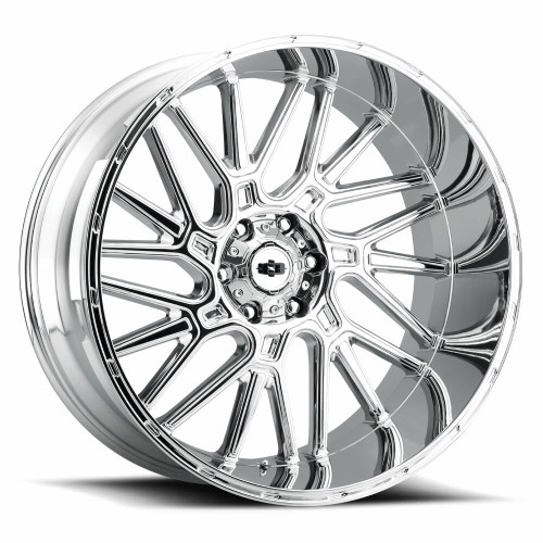 Set 4 22" Vision Off-Road 404 Brawl Chrome Wheels 22x10 8x180 -19mm Lifted Rims