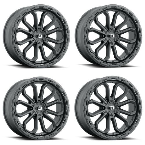 Set 4 17" Vision 405 Korupt Satin Black 17x9 Wheels 5x4.5 (5x114.3) 12mm Rims