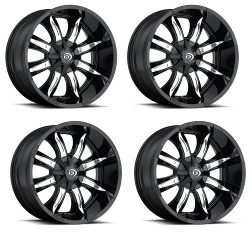 Set 4 20" Vision 423 Manic Gloss Black Machined Face Wheels 20x9 5x4.5 Rims 10mm